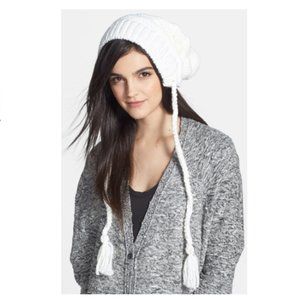 *EUC*BCBGMaxazria Knit Hat Genuine Rabbit Fur Trim